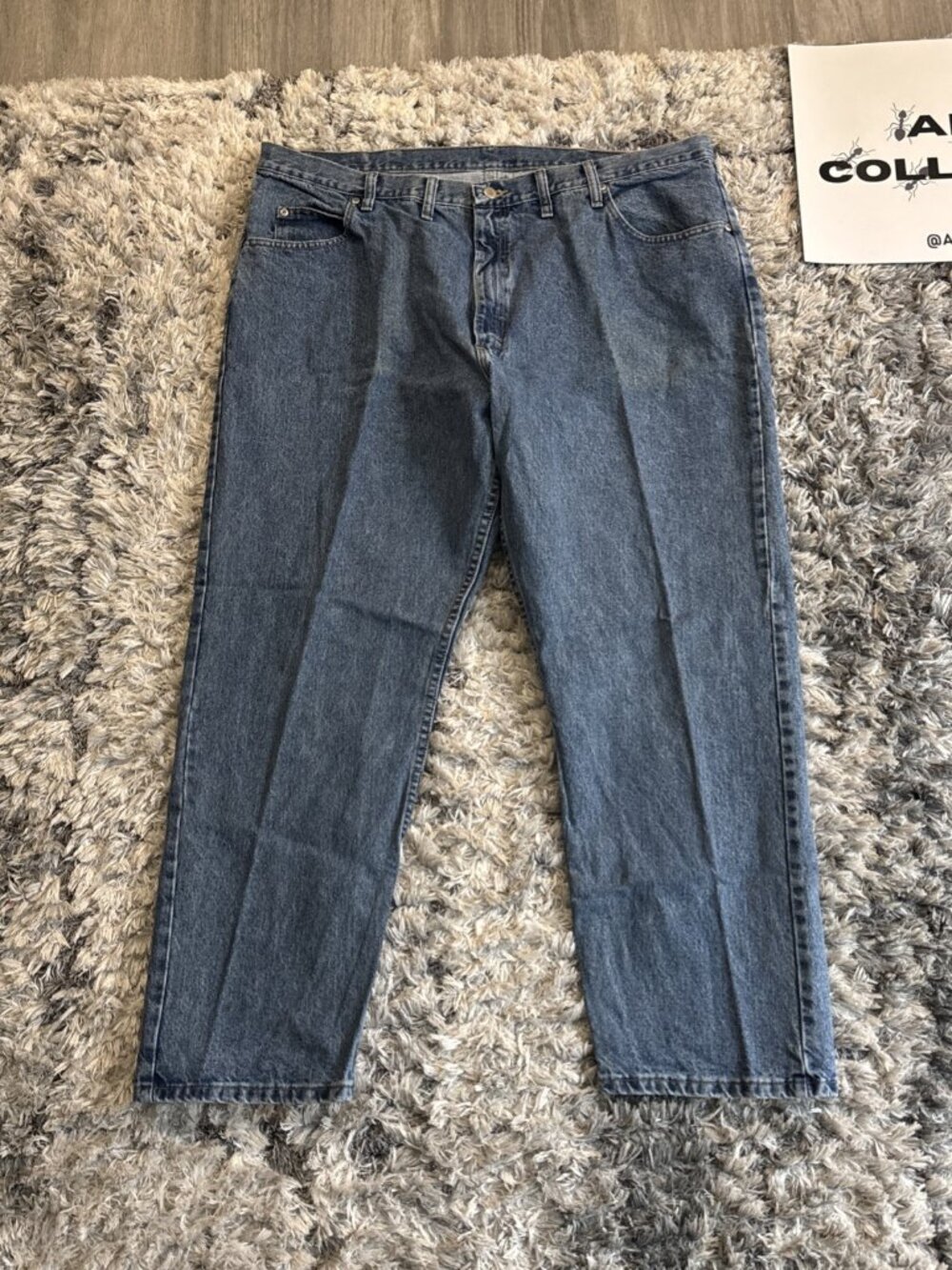 Wrangler Blue Denim Jeans Men S 44X30 Workwear And Casual Pants Retro Sz 44X30 - Picture 4 of 7